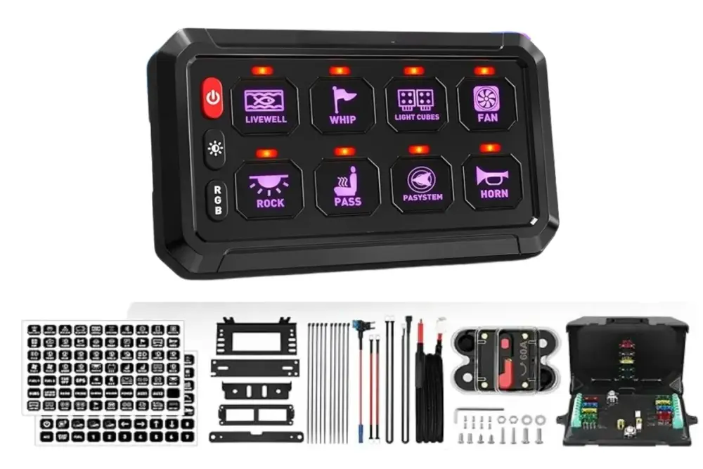 8 Gang Switch Panel Kit